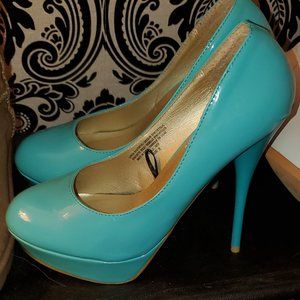 Teal high heels